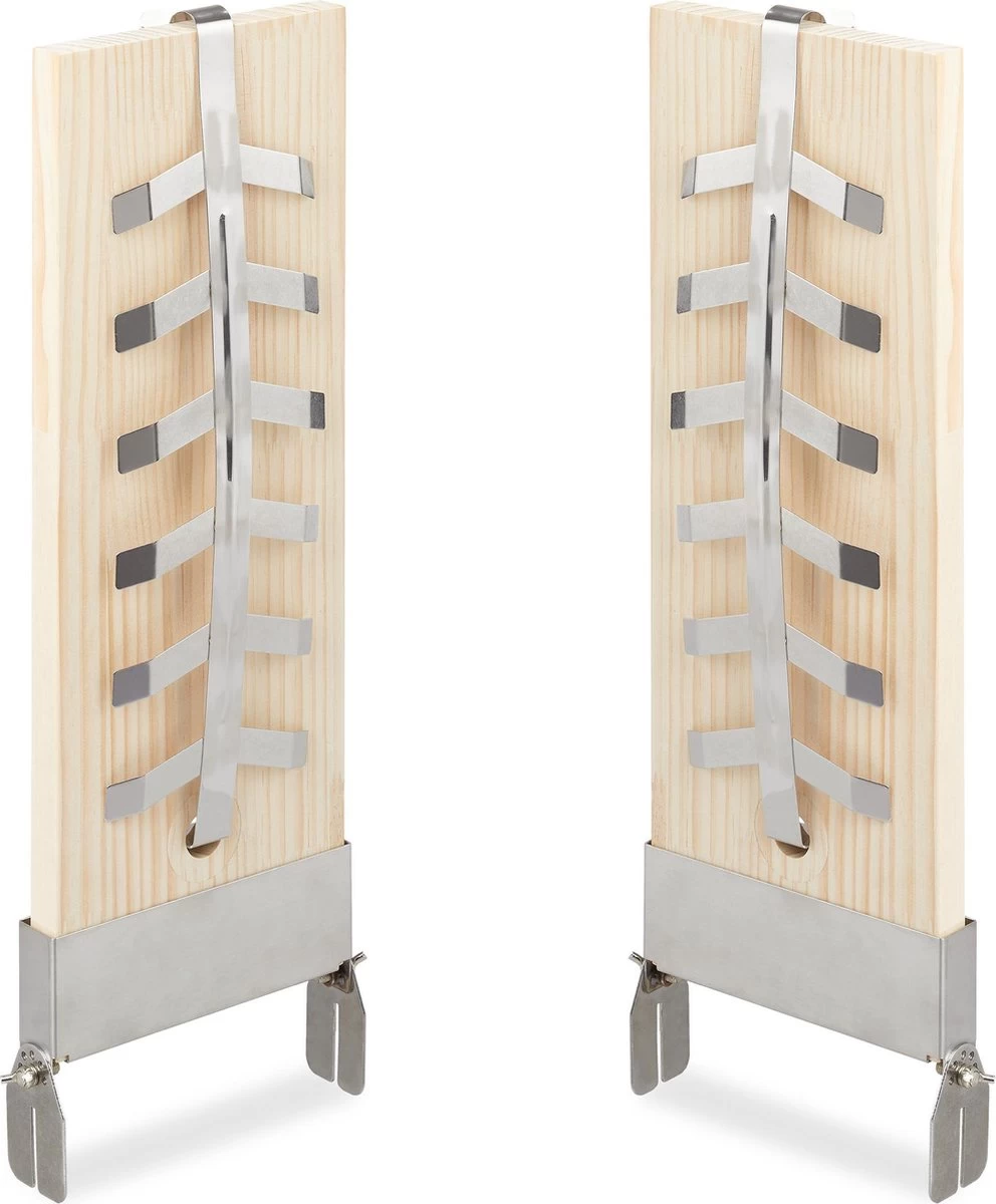 Relaxdays Smoker Board Bbq Saumon - Lot De 2 - Bbq Board - Bois De Cèdre - Réglable - XXL – Image 2