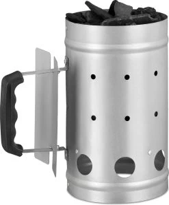 Relaxdays Briquette Starter - BBQ Starter - Charbon De Bois Starter - Barbecue Starter - Silver